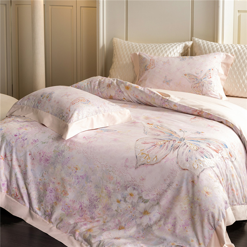 Home Textiles Premium - ชุดเครื่องนอนหรูหราผ้าฝ้ายอียิปต์ 1000 เส้นด้าย พิมพ์ลายดิจิตอล พรีเมียม พร้อมปลอกผ้านวมนุ่ม