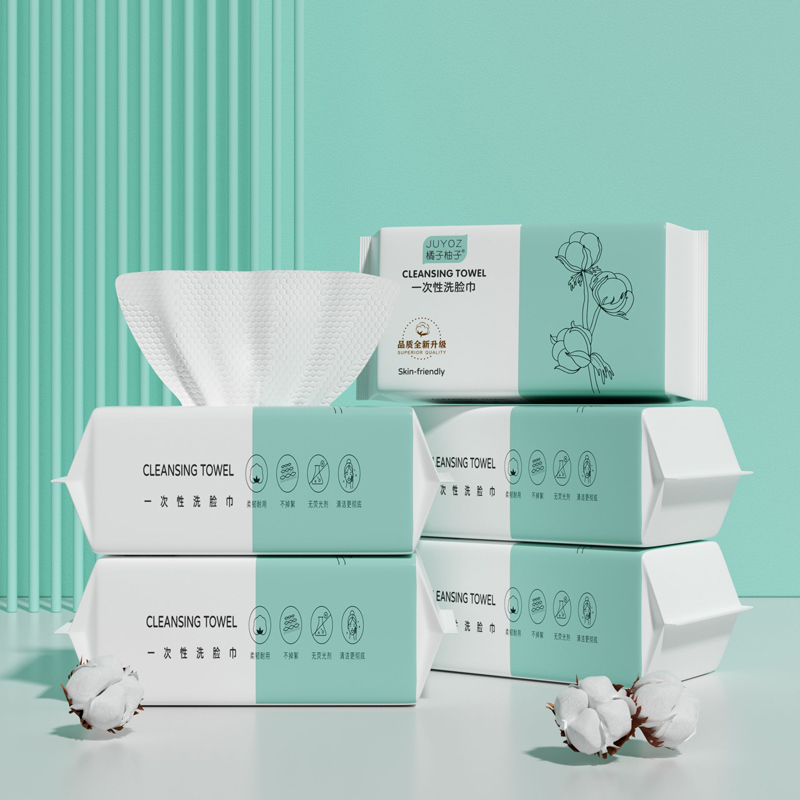 Home Textiles Face Towel - ผ้าเช็ดหน้าลายมุกผ้าฝ้ายบริสุทธิ์แบบใช้แล้วทิ้ง ใช้ได้ทั้งแบบแห้งและเปียก น้ำยาล้างเครื่องสำอางเนื้อนุ่ม ผิวบอบบางสามารถใช้ได้