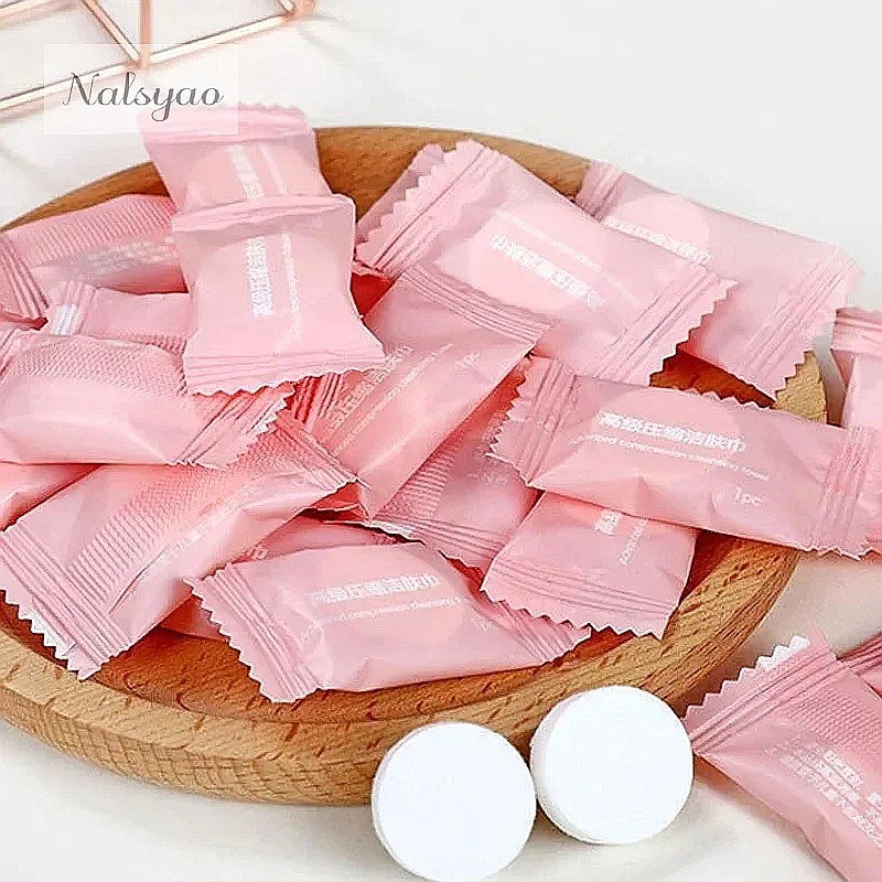 ผ้าเช็ดหน้าแบบอัดเม็ด 50 ชิ้น  - Home Textiles Face Towel บทวิจารณ์และราคา