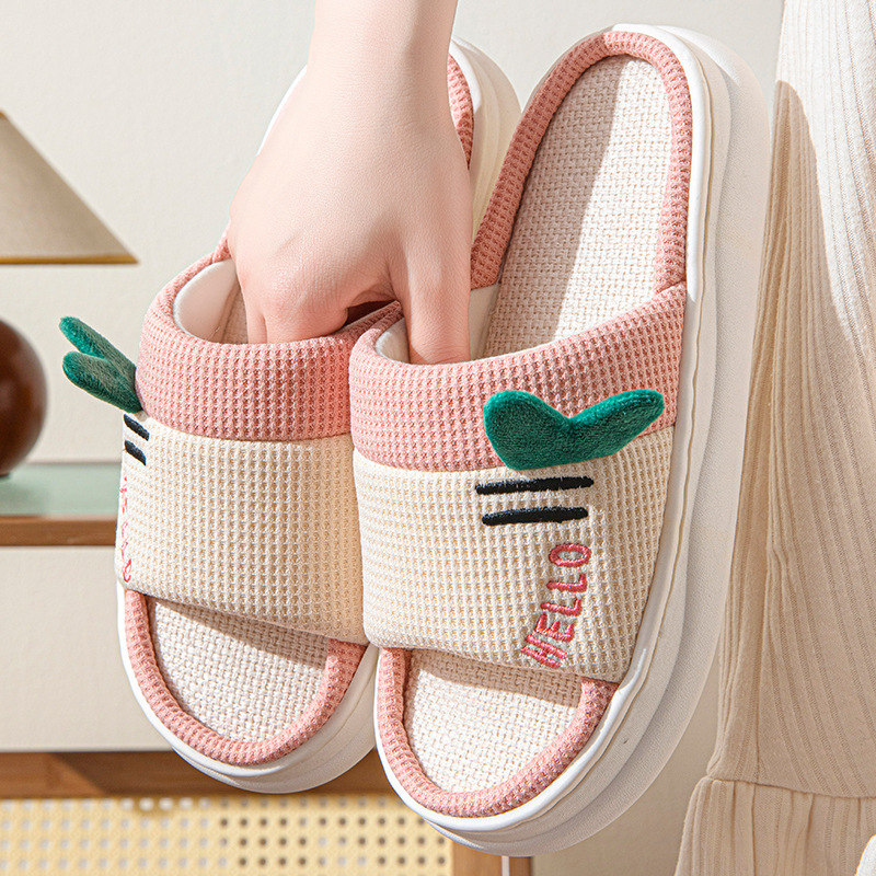 รองเท้าแตะผ้าลินินสไตล์ใหม่สำห - Home Textile บทวิจารณ์และราคา