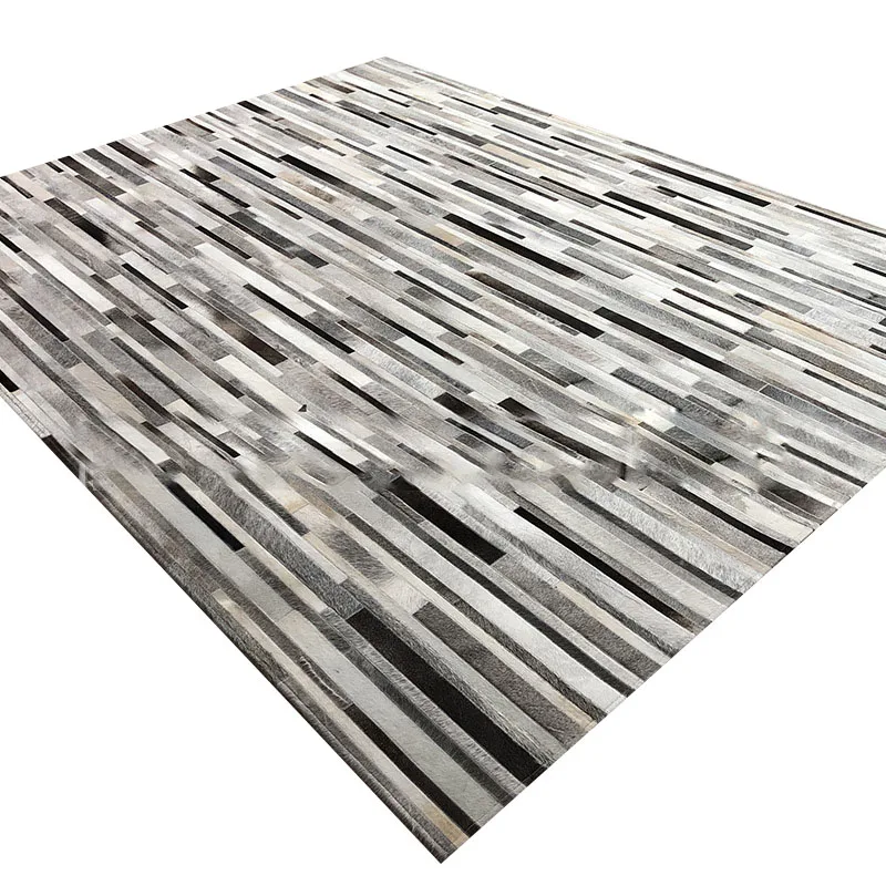พรมสีเทาแบบปะติดปะต่อจากหนังวั - Home Textiles Importers In Usa บทวิจารณ์และราคา