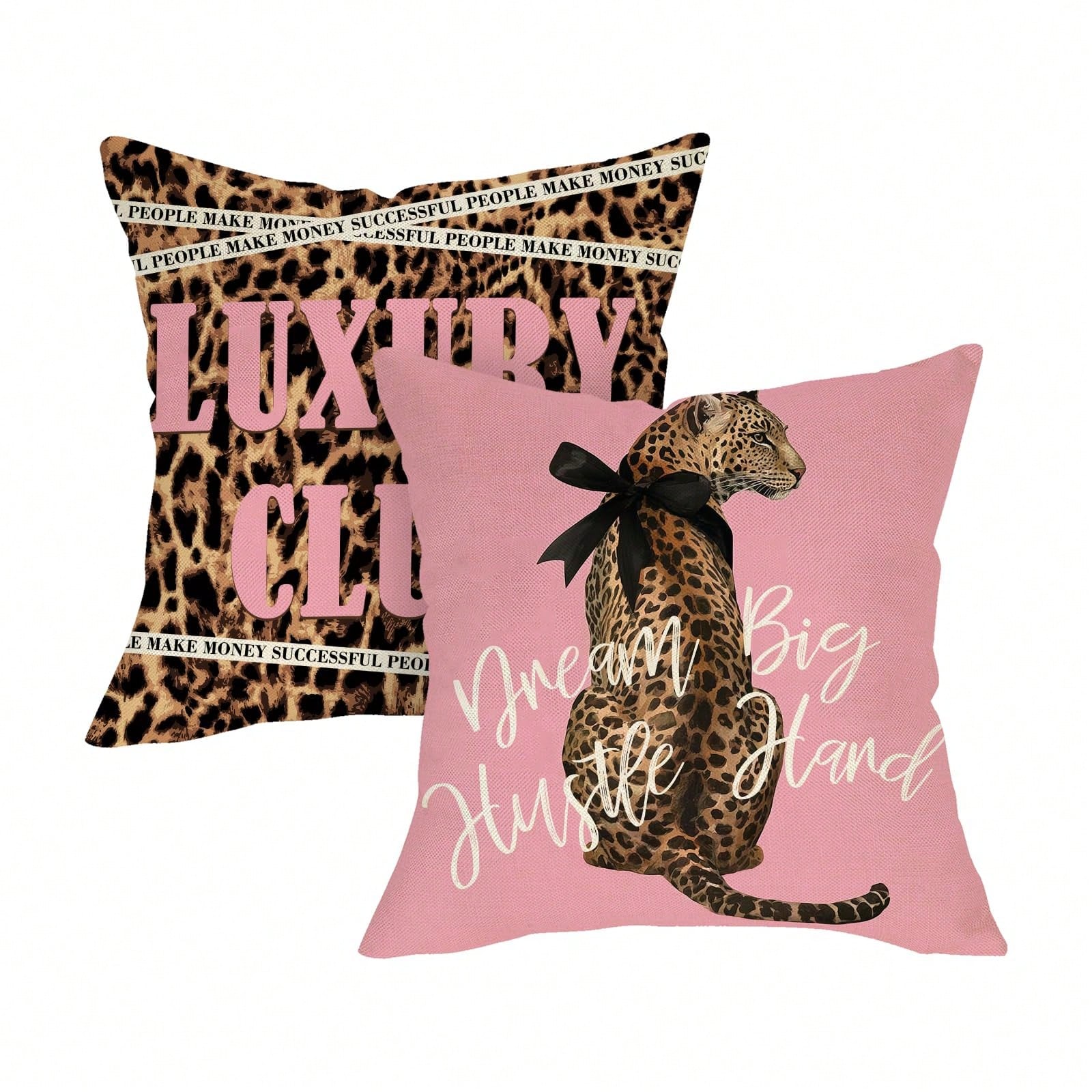 ปลอกหมอนอิงลายเสือดาวสีชมพู 2  - Pillow Insert 18X18 บทวิจารณ์และราคา