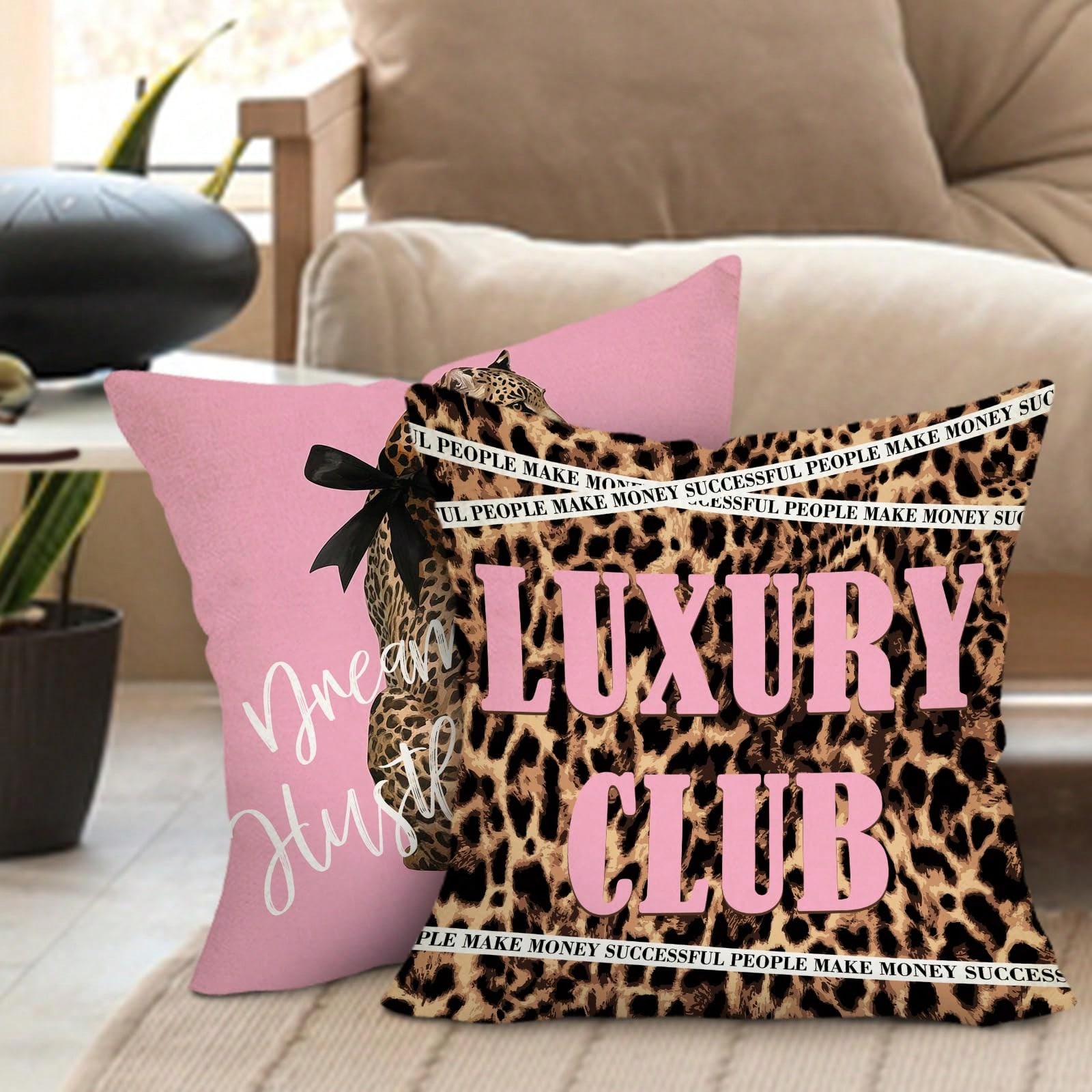 ปลอกหมอนอิงลายเสือดาวสีชมพู 2  - Pillow Insert 18X18 บทวิจารณ์และราคา