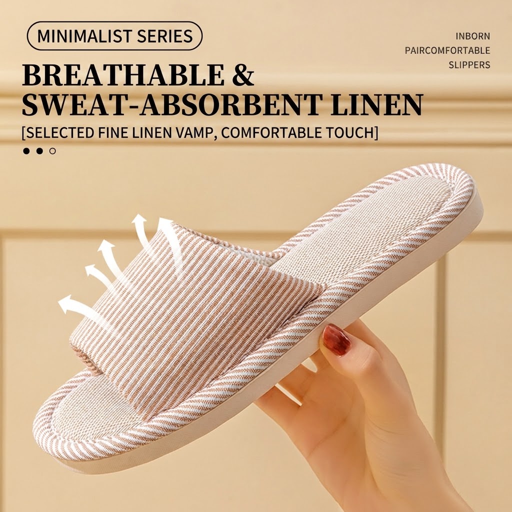 รองเท้าแตะผ้าลินินระบายอากาศสำ - Home Textile บทวิจารณ์และราคา