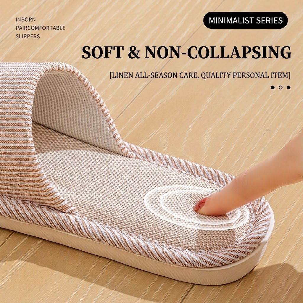 รองเท้าแตะผ้าลินินระบายอากาศสำ - Home Textile บทวิจารณ์และราคา
