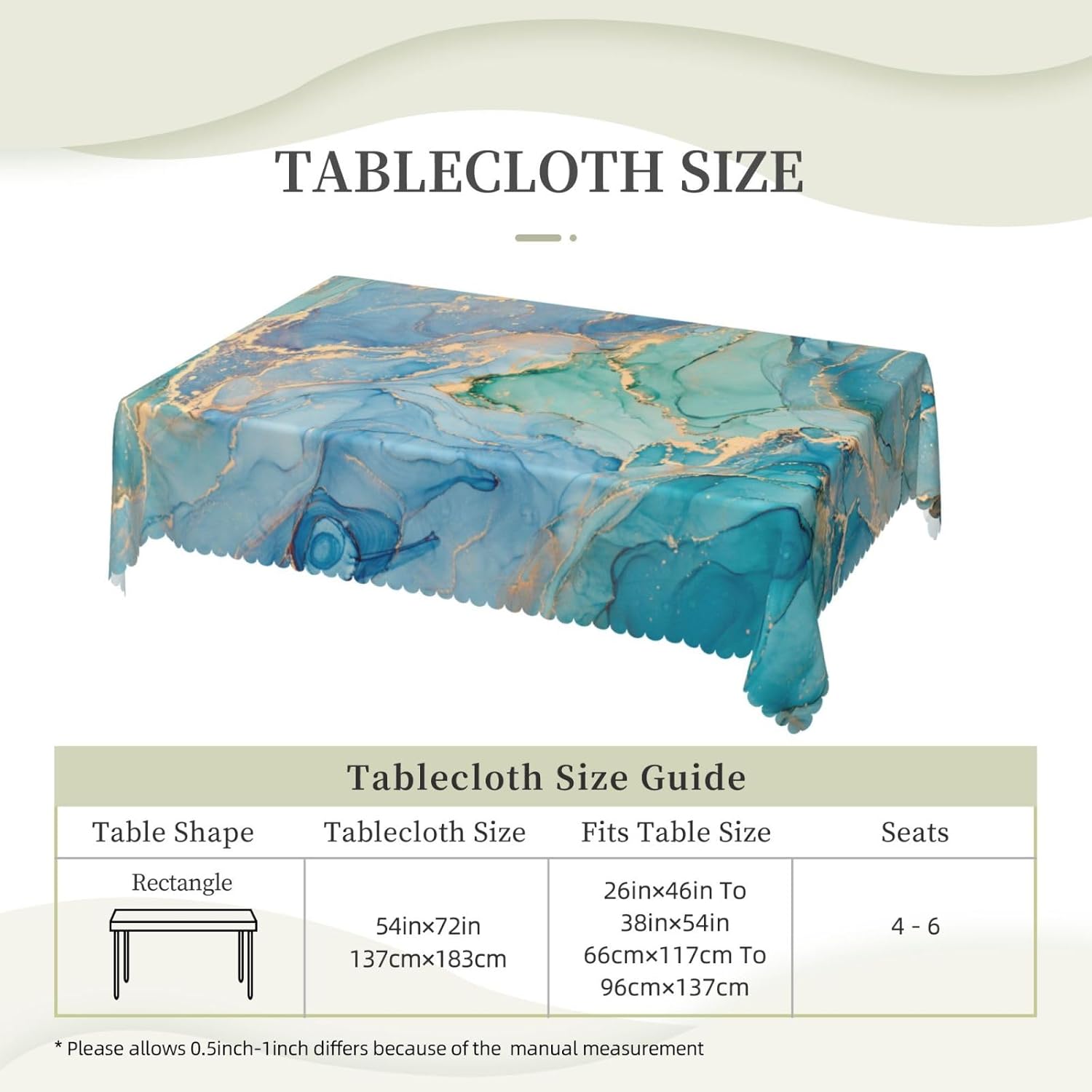 ผ้าปูโต๊ะลายหินอ่อนสีเขียวอมฟ้ - Home Textiles Premium บทวิจารณ์และราคา