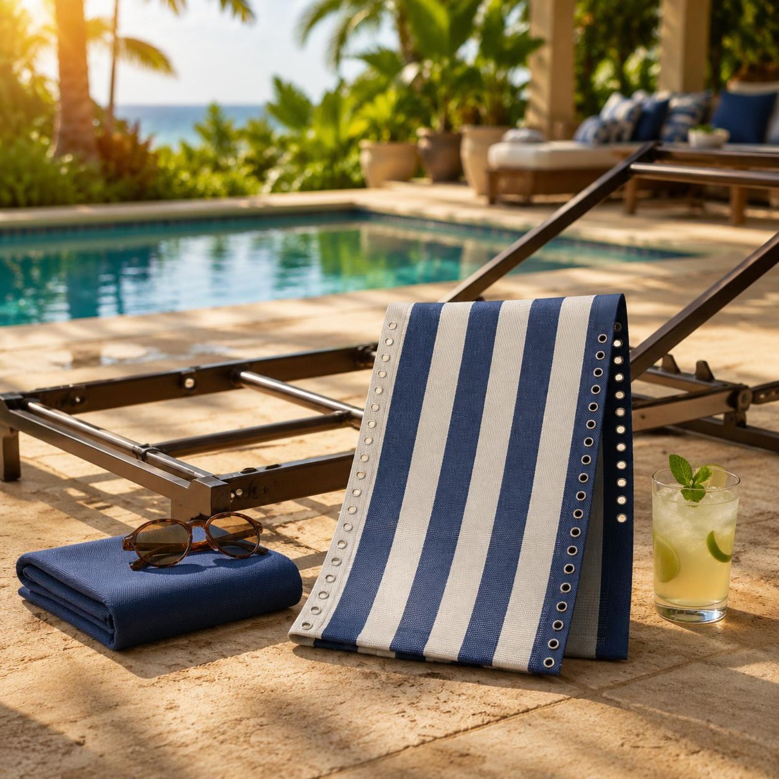เก้าอี้ปรับเอนผ้าลายทาง เก้าอี - Home Textiles & Decorations บทวิจารณ์และราคา