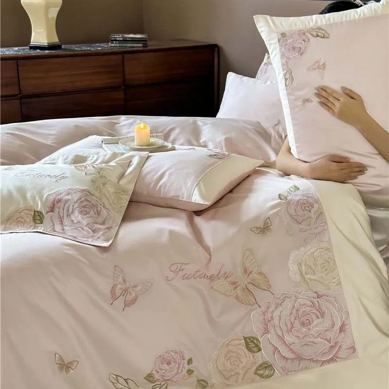 ชุดเครื่องนอน4ชิ้นผ้าฝ้ายอียิป - Home Textiles Premium บทวิจารณ์และราคา